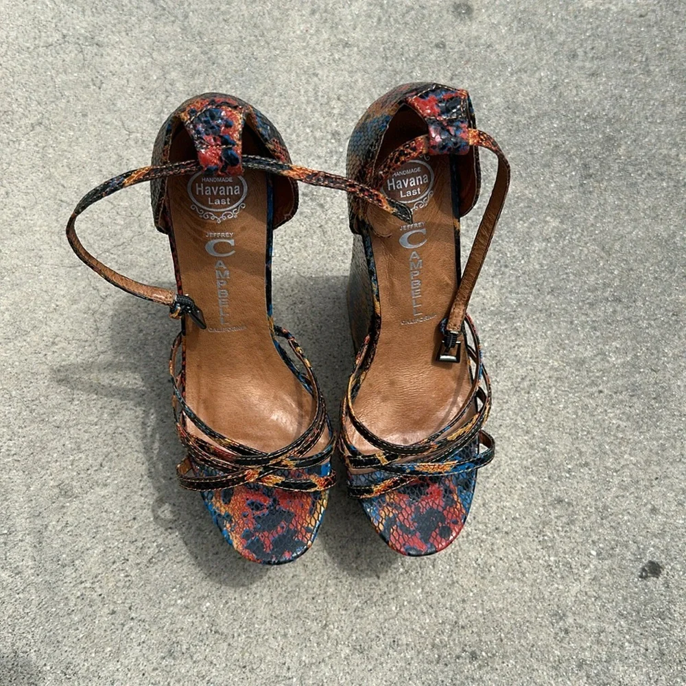 Jeffrey Campbell Multicolor Snakeskin Platform Sandal - Picture 2 of 8